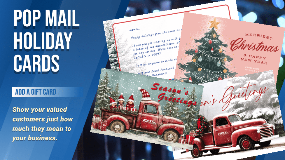 POP Holiday collage A collage of POP Mail Holiday Card samples