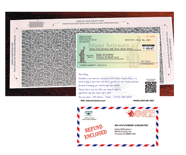 An opened rebate check